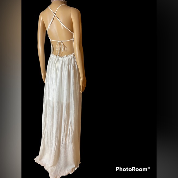 LTX Sportswear flowy white maxi dress Size medium - Picture 3 of 10